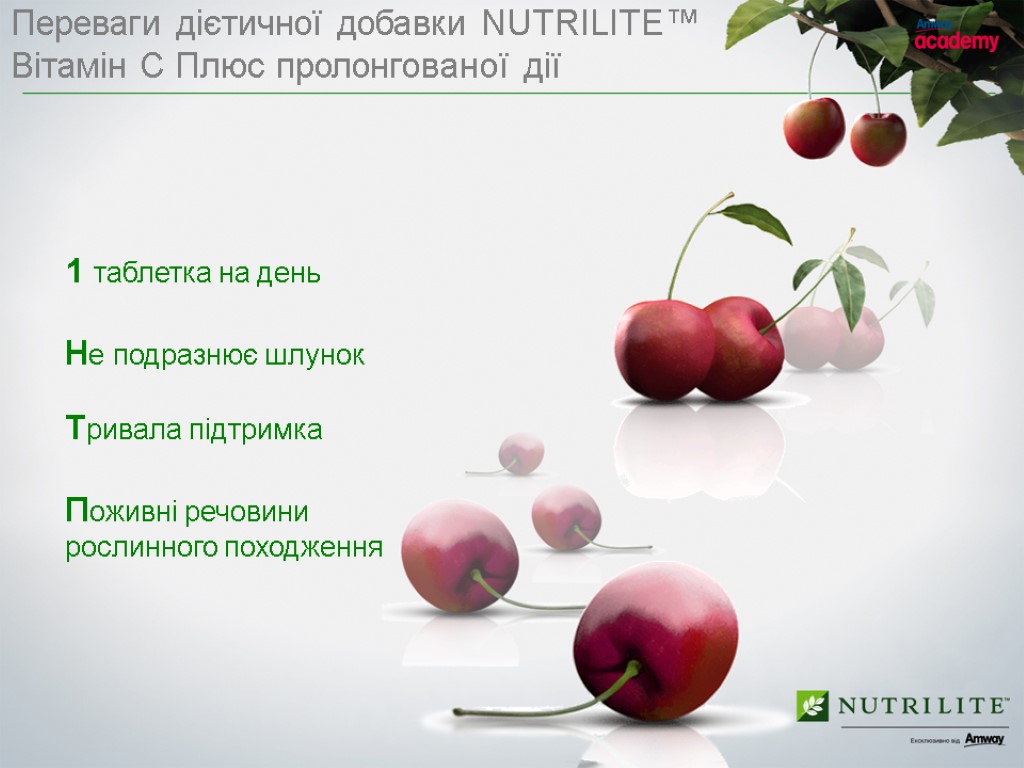 Переваги дієтичної добавки NUTRILITE™ Вітамін С Плюс пролонгованої дії 1 таблетка на день Не